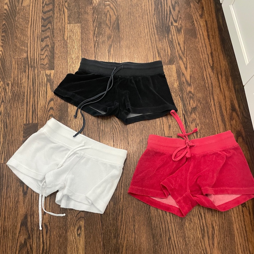 Hard Tail Shorts - 3 pair - Women's size small - Red White Black -